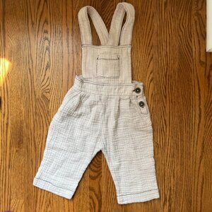 Great Condition 9-12 Month Zara Baby Beige Overalls